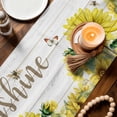 thumbnail image 3 of Sunflowers Table Runner - 120 Inch Long Country Spring Botanical Flowers Bee Wooden Cotton and Linen Blended Dress Scarves Farmhouse Table Runner for Kitchen Dining, Coffee Table, 13" x 120", 3 of 8