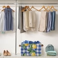 thumbnail image 5 of Yayeee Canvas Storage Basket with Handles for Shelves Fabric Bins Closet Organizer, Blue Plaid Lemon, 5 of 8