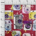 thumbnail image 2 of oneOone Polyester Lycra Red Fabric Camera Pattern Sewing Material Print Fabric By The Yard 56 Inch Wide, 2 of 6