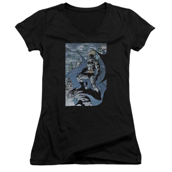Batman Seurbat Junior Women's T-Shirt V-Neck Black