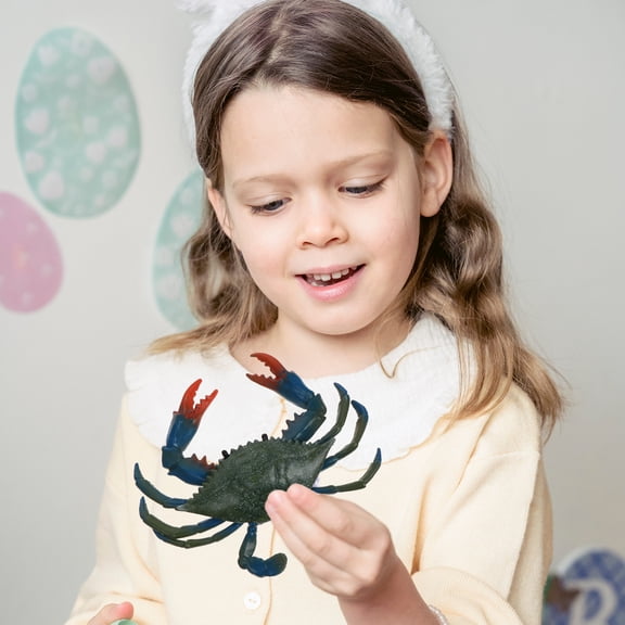 UPOUART 1PC Imitation Crab Marine Life Cognizance Development Ocean Themed Figurines Green Plastic