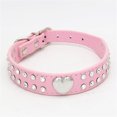 thumbnail image 3 of Worallymy Pet Collar Rhinestones Crystal Heart PU Leather Pet Collar Joyas Regalo de vacaciones,Rosado,XS Worallymy JD735811285, 3 of 7