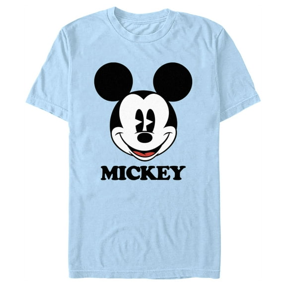 Men's Mickey & Friends Classic Mouse Face Graphic Tee Light Blue Large