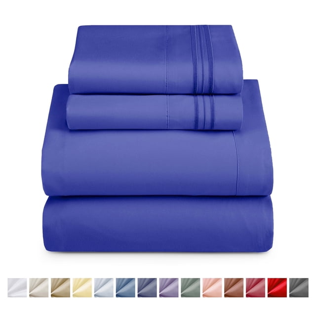 Nestl Juego de Sábanas California King, Suaves Al Instante, Microfibra Suave 4 Piezas con Bolsillo Profundo, Azul