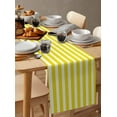 thumbnail image 6 of Table Runner Dresser Scarves 48 Inch Long,Minimalist Modern Yellow White Stripe Linen Dining Table Runners Simple Line Texture Tabletop Scarf for Wedding Holiday Party Kitchen, 6 of 9