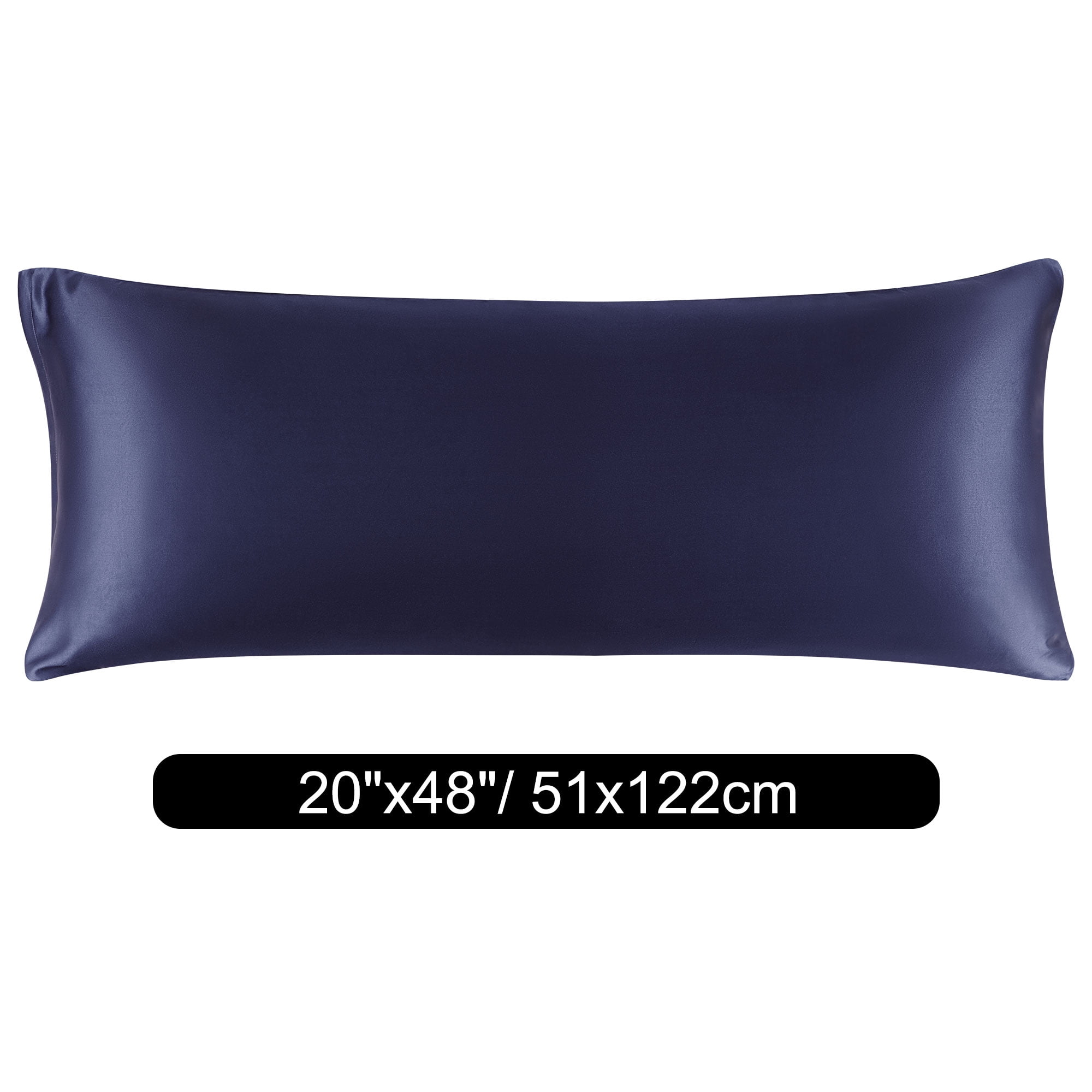 Unique Bargains Zipper Closure 1 PC Satin Body Pillowcases Navy 20"x54"