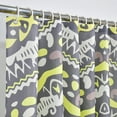 thumbnail image 5 of Yellow Bohemian Shower Curtain,Yellow Gray Boho Shower Curtain Set for Bathroom,Colorful Stripe Modern Fabric Bath Curtain with Hooks, 72x84in, 5 of 5
