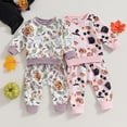 thumbnail image 7 of Okbabeha Toddler Baby Girl Halloween Outfit Pumpkin Ghost Sweatshirt Pants Infant Fall Winter Outfits Cute Baby Clothes, 7 of 7