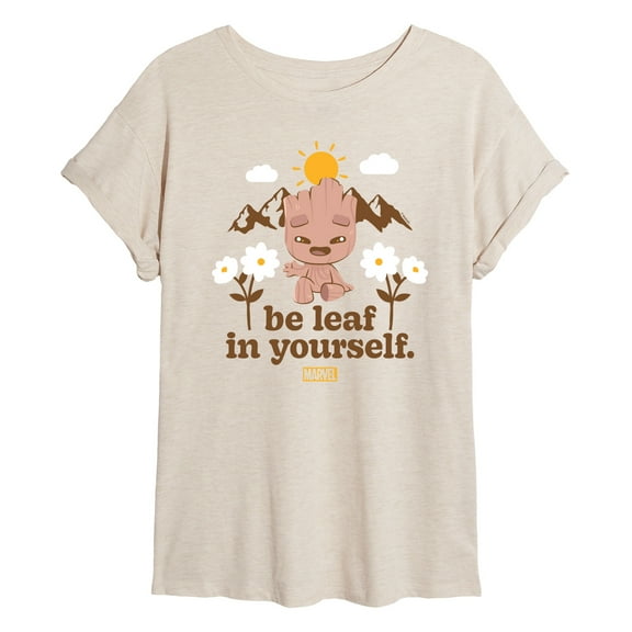 Marvel Guardians of the Galaxy - Be Leaf In Yourself - Women's Oversized Graphic T-Shirt