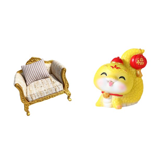 sofá de casa de muñecas,Muebles para casa de muñecas,modelo de sofá para casa de muñecas,decoración,Accesorios para casa de muñecas,sofá,miniaturas,juguetes,Estatua de serpiente de