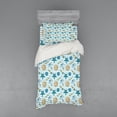 thumbnail image 1 of Ambesonne Nautical Bedding Set 3 Pcs, Anchor Wheel Starfish, Twin XL, Blue and Apricot, 1 of 3