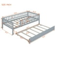 thumbnail image 3 of Twin Size Wood Daybed with Trundle and Fence Guardrails, Gray, 3 of 9