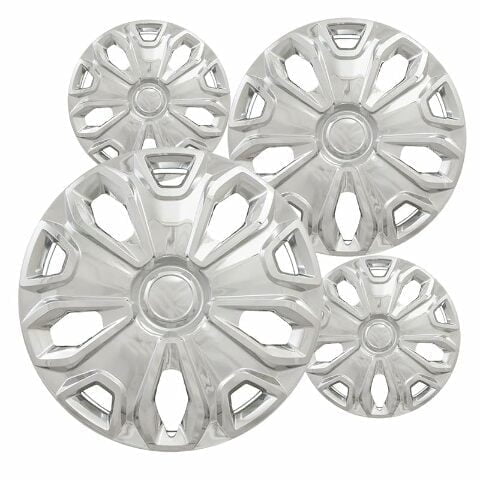 Fuel Rider Set of 4 16 inch Chrome Snap-On Hubcaps With 5 Y Spoke Compatible With 2015-2023 Ford Transit Connect Standard Steel Wheel Covers