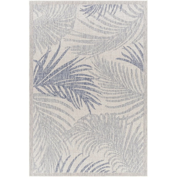 BoutiqueRugs Falk Coastal Area Rug - Outdoor Safe - Cream, Navy - 5'3" x 7'