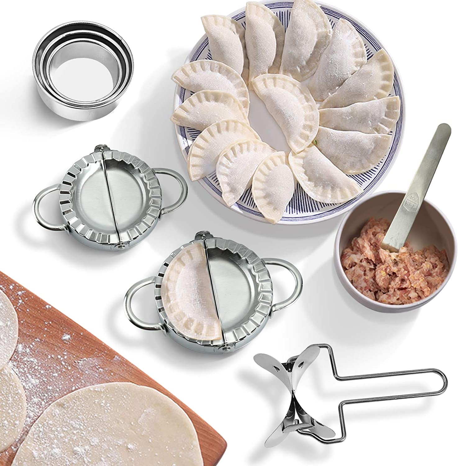 Ravioli Dumpling Mould Press Stainless Steel Pastry Practical Portable 