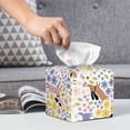 thumbnail image 6 of Sikiie Floral Puppy Leather Tissue Box Cover Square, tissue box holder, Tissue Box with Bottom Belt-5.2”x5.2”x5.2”, 6 of 7
