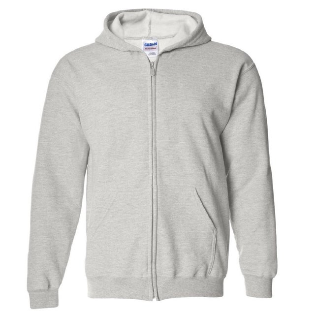 Gildan - Sudadera con capucha y cremallera completa Modelo Heavy Blend Unisex niños niñas (Ceniza)