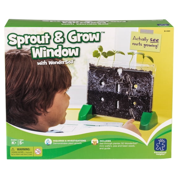 Educational Insights Sprout & Grow Window Science Kit for Ages 5+ in Classrooms and Homeschools