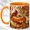 Orange, variant on Red Bird Pumpkin Coffee Mug, Autumn Harvest Mug, Ceramic 11 oz