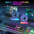 thumbnail image 3 of Wireless Gaming Keyboard and Mouse Combo Rainbow Backlight Quiet Ergonomic Mechanical Feeling Anti-ghosting Keyboard Mouse with Rechargeable 4000mAh Battery Mouse Pad for Computer Mac Gamer, 3 of 12