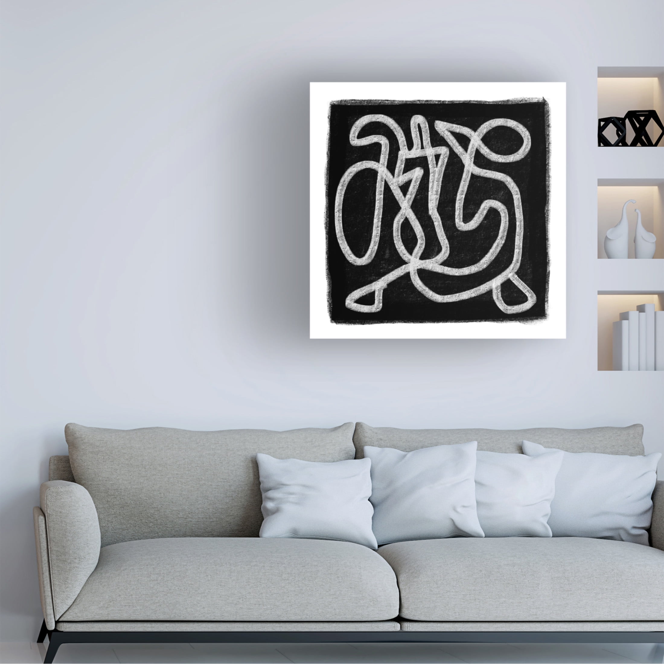 Trademark Fine Art Sharyn Bursic Black Scribble 3 Canvas Wall Art