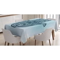 thumbnail image 1 of Ambesonne Hamsa Tablecloth Rectangular Table Cover, Ornate Popular, 60"x84", Dark Blue Aqua, 1 of 3