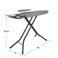 thumbnail image 2 of Household Essentials Wide Mega Ironing Board 4-Leg, Heat-Resistant Fiber Pad and Cotton Cover, Sleeve Board and Iron Rest with Hanger Bar, Matte Black Frame, Grey Cover, 2 of 13