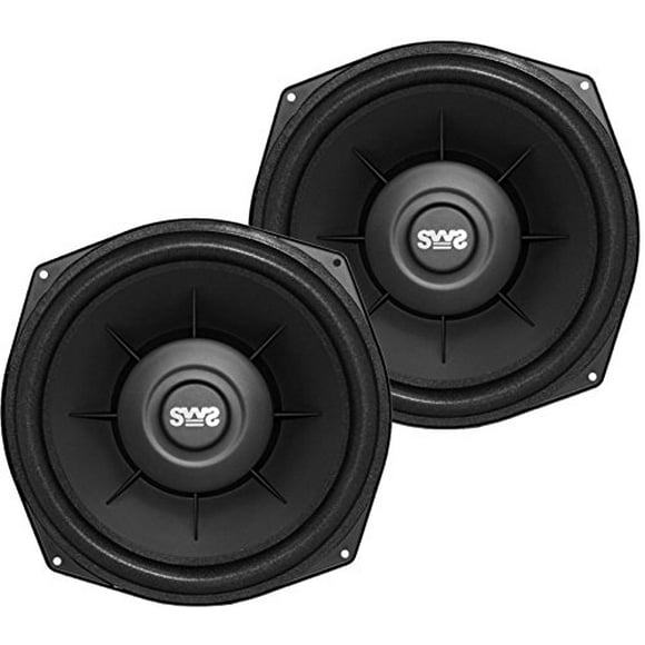 Earthquake Sound i82SWS 8-inch Shallow Woofer System Under-the-Seat Subwoofers with Gaskets, 2-Ohm (Pair)
