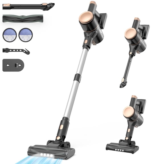 YOMA Cordless Stick Vacuum Cleaner,Lightweight Self-standing Vacuum for Home Pet Hair Carpet Hardwood Floor