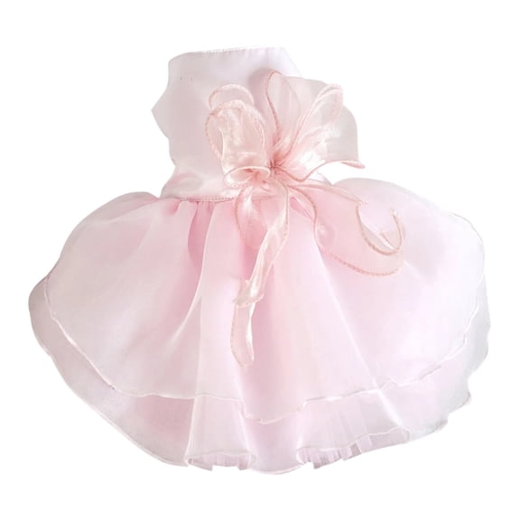 Qyaukm Pink Dog Dres, Lace Stitching Sleeveless Wedding Dress Puppy Clothes for Small Dogs and Cats, Breathable for Parties and Special Occasions, Size XS