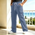 thumbnail image 5 of Diufon Cargo Sweatpants for Men Drawstring Fleece Lined Athletic Joggers Casual Loose Sweat Pants with Multi Pockets, 5 of 11