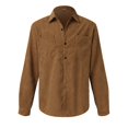 thumbnail image 4 of Camisas s Para Hombre Slim Fit Camisa gruesa de manga larga de pana de Color sólido de primavera y otoño para hombre, camisa informal de moda juvenil (Coffee, 3XL), 4 of 5