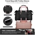 thumbnail image 5 of Bolsos de viaje para mujer, equipaje de mano de fin de semana para mujer, bolso deportivo para gimnasio, bolso de lona para entrenamiento, bolso de hombro para pasar la noche apto para compu, 5 of 5