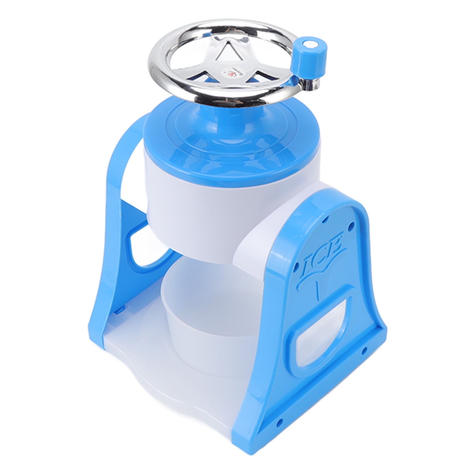 M Buder Hand Crank Shaved Ice Machine Stainless Steel Blades Portable Snow Cone Maker for Home Blue 11.2 inches / 28.5 cm
