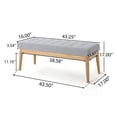 thumbnail image 3 of GZXS Mid-Century Modern Upholstered Bench, 43.5" Button-Tufted Seat with Solid Birch Legs, for Living Room, Entryway, Windows or End of Bed (Light Gray), 3 of 9