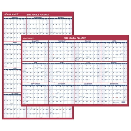 Visual Organizers Erasable Wall - At-A-Glance 2-Sided Erasable Wall Calendar - Yearly Wall Calendars
