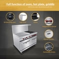 thumbnail image 3 of Heavy Duty 60’’Gas 4 Burner Range With 36’’ Griddle and 2 Standard Ovens - Kitma Natural Gas Cooking Performance Group for Kitchen Restaurant, 229,000 BTU, 3 of 5