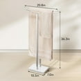 thumbnail image 5 of Bathroom Towel Rack Freestanding Floor Stand: Brushed 36in 2‑Bar Weighted Marble Base Towel Holder, Rustproof 304 Stainless Steel Drying Rack for Bath&Hand Towels, No‑Drill Slim Organizer, Spa Pool, 5 of 17
