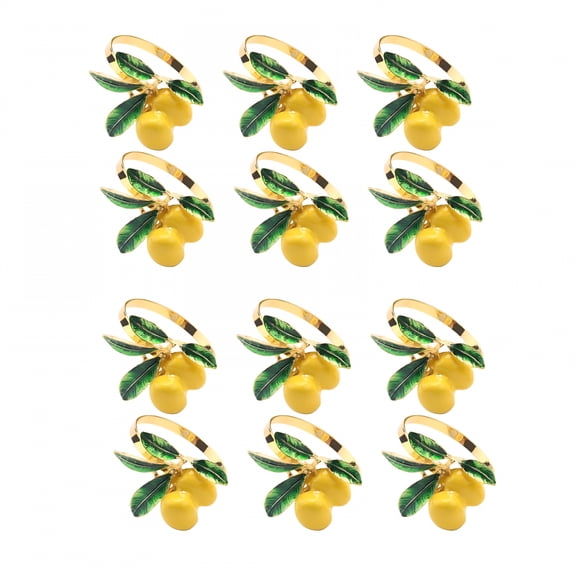 ACDANC 12 PCS Lemon Napkin Ring Napkin Ring Table Decoration Gold