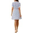 thumbnail image 3 of MODA NOVA Junior's Ruffle Self-Tie Neck Short Sleeve Floral Summer Dress, 3 of 5