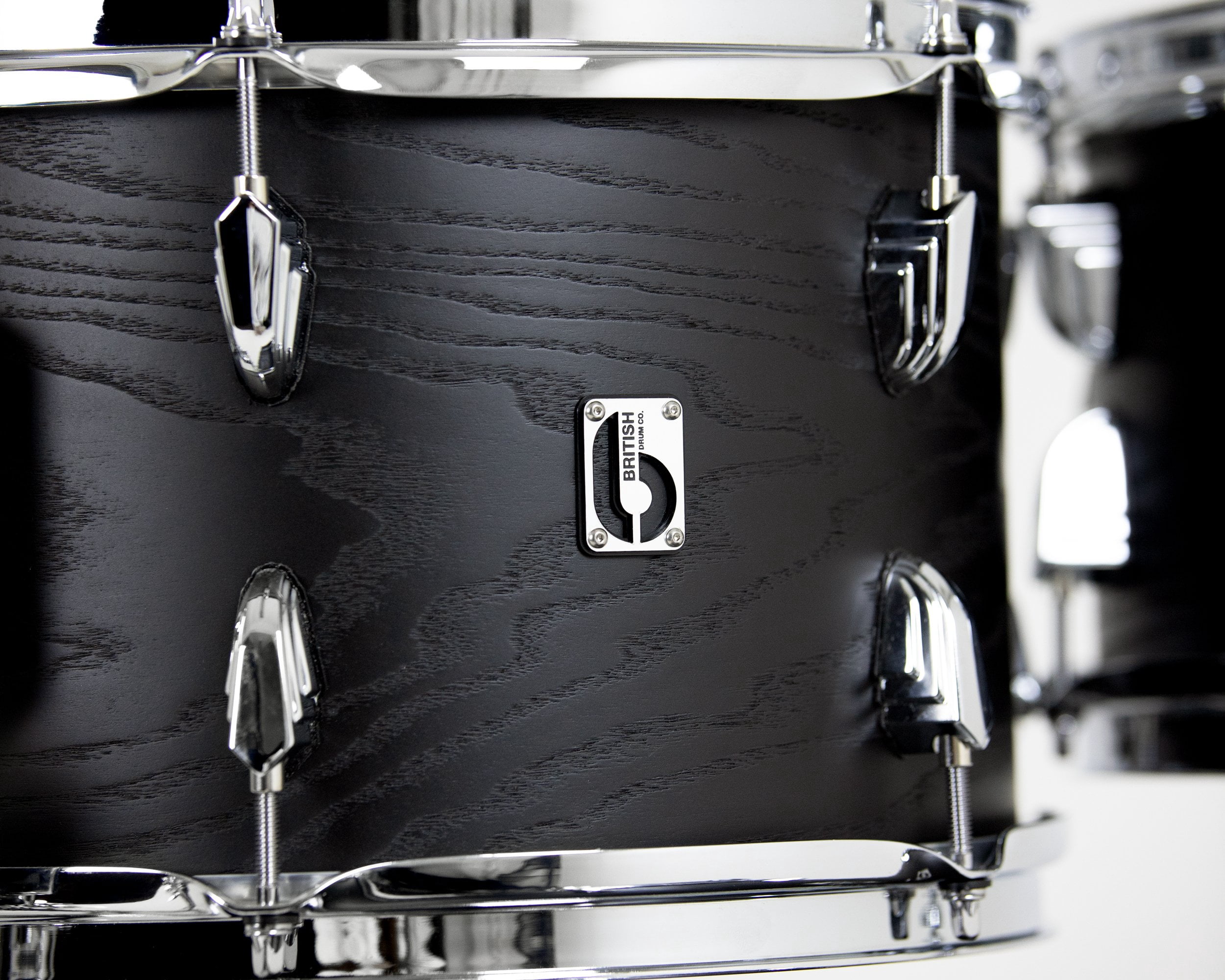 British Drum Co Raven Club Drum Shell Kit 12", 16", 22" - Black Ash Birch