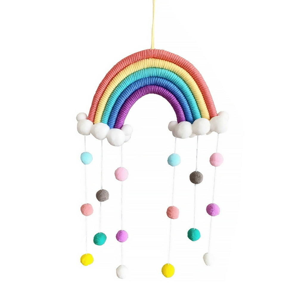 Rainbow Cloud Hanging Decor Kids Room Living Room Bedroom Cotton Wall