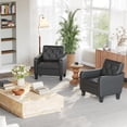 thumbnail image 2 of LAZZO Mid-Century Modern Accent Chair, Comfy Tufted Armchair for Living Room and Office, Black, 2 of 8