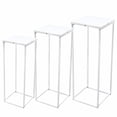 thumbnail image 4 of Wedding Party Decor Iron Elegant White Metal Column Flower Stand Easy To Install Iron Art Flower Rack Wedding Geometric Vases Column Stand Party Prop Decor 3Pcs Garden Planter Holder Plant Stand, 4 of 11