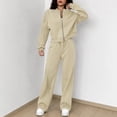thumbnail image 6 of Gamivast Two Piece Athletic Sets for Women Full Zip Sweatshirt Top High Waisted Straight Leg Pants Set Casual Workout Lounge Outfits Fall Clothes, 6 of 6