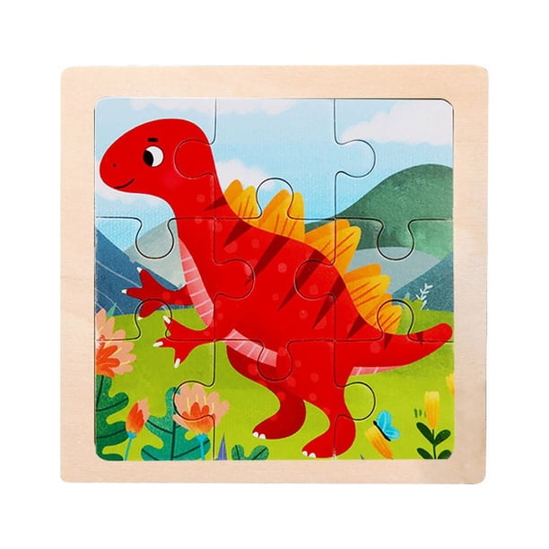 Rompecabezas De Madera De Nueve Piezas Con Animales De Dibujos Animados Rompecabezas De Madera Para La Educación Temprana De Los Niños Rompecabezas Educativo Juguete De Madera Para Niños De 2 A 5 Añ