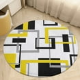 thumbnail image 6 of Black Yellow Geometric Lines Modern Art Round Carpet Circle Rug Outdoor Patio Area Rug Washable Large Area Rugs Hallway Room Decor Fitness Mats, 6 of 8