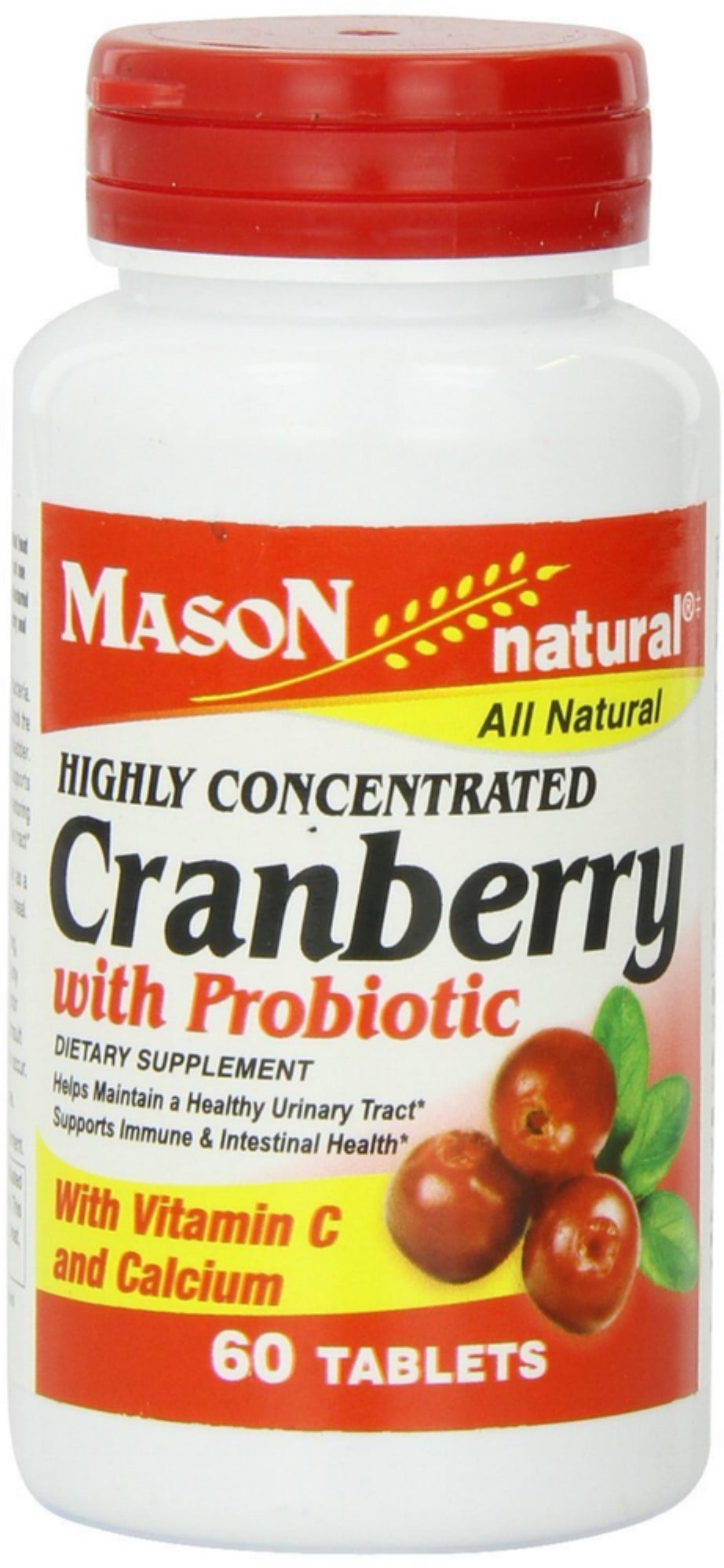 Mason Natural Highly Concentrated Cranberry with Probiotic Tablets 60