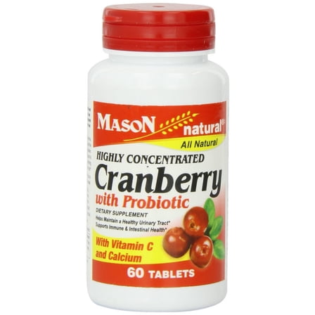 Mason Natural Highly Concentrated Cranberry with Probiotic Tablets 60 ea (Pack of 2)