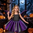 thumbnail image 2 of SUXIAN Toddler Girl Dress Halloween Short Sleeve Tutu Skirt With Headband Party Fancy Outfit Girls Summer Dresses Purple_005 2-3 Years, 2 of 5